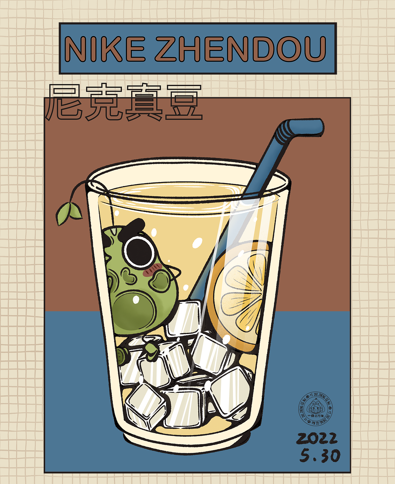 独创IP:尼克真豆!复古风格插画🤪