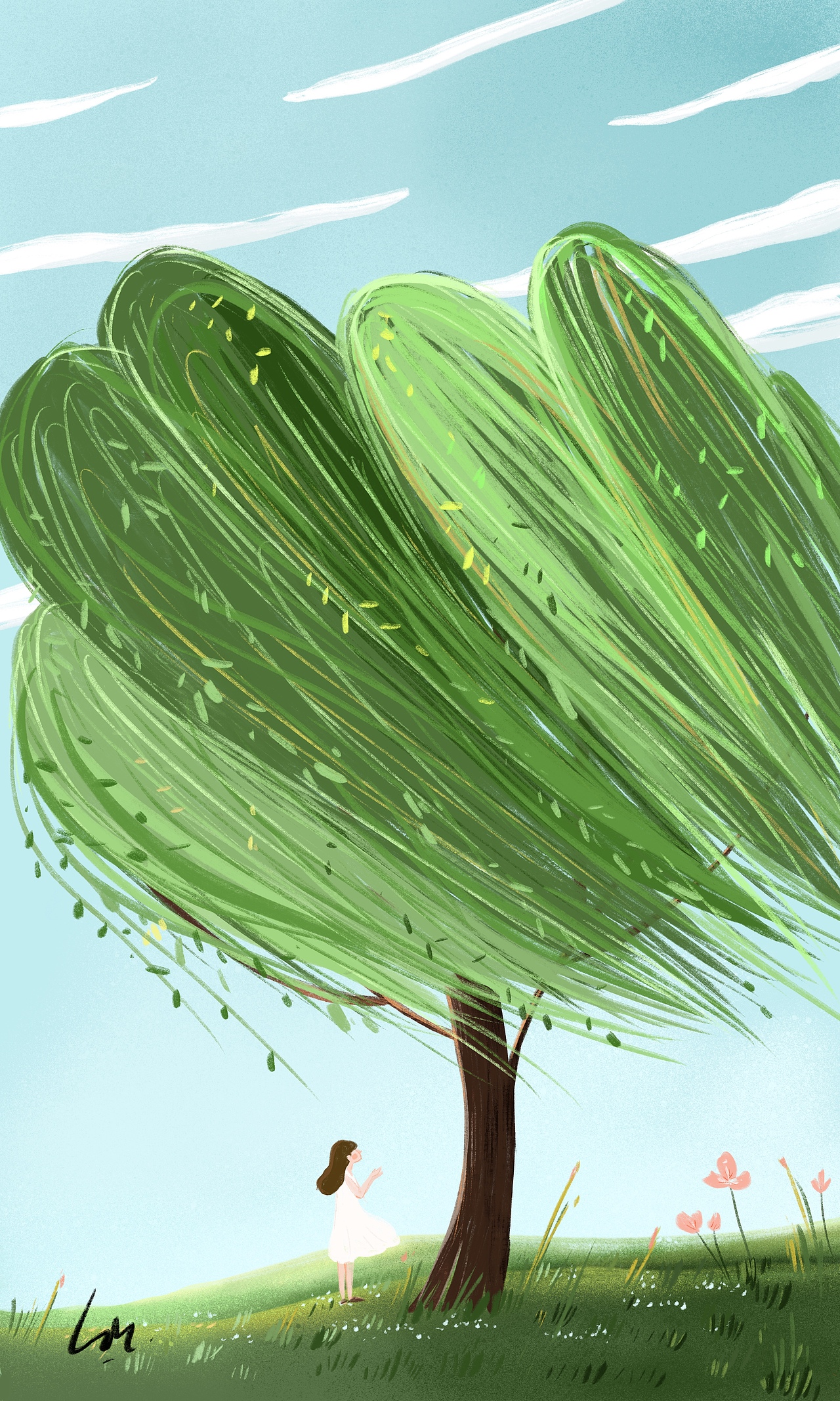 春风|插画|创作习作|xlin__原创作品-站酷zcool