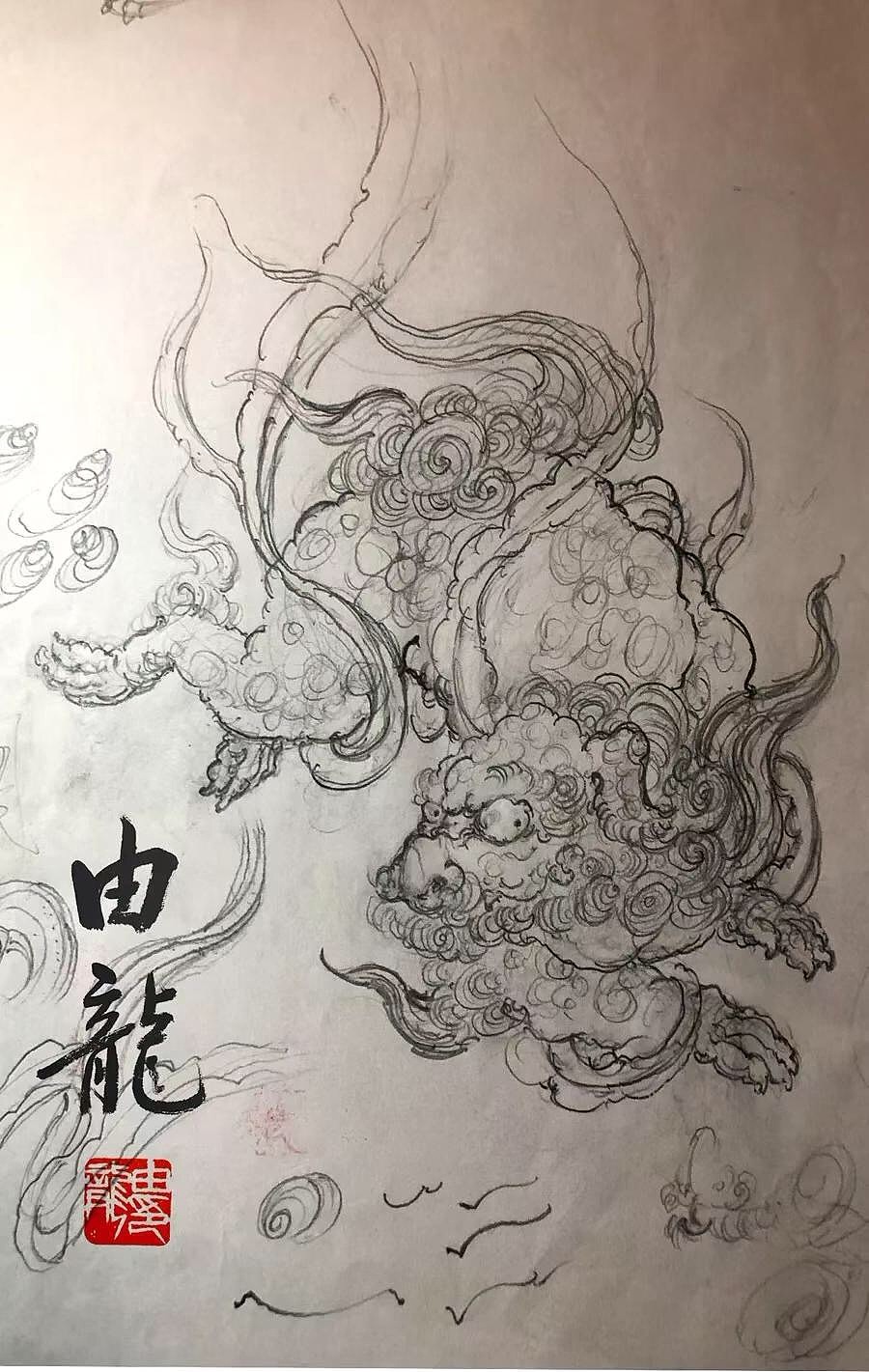 麒麟手稿——上海由龙工作室出品（图ZMTU4MjAwMTk2） - 图案 - 站酷设计师上海由龍工作室原创素材 - 站酷ZCOOL