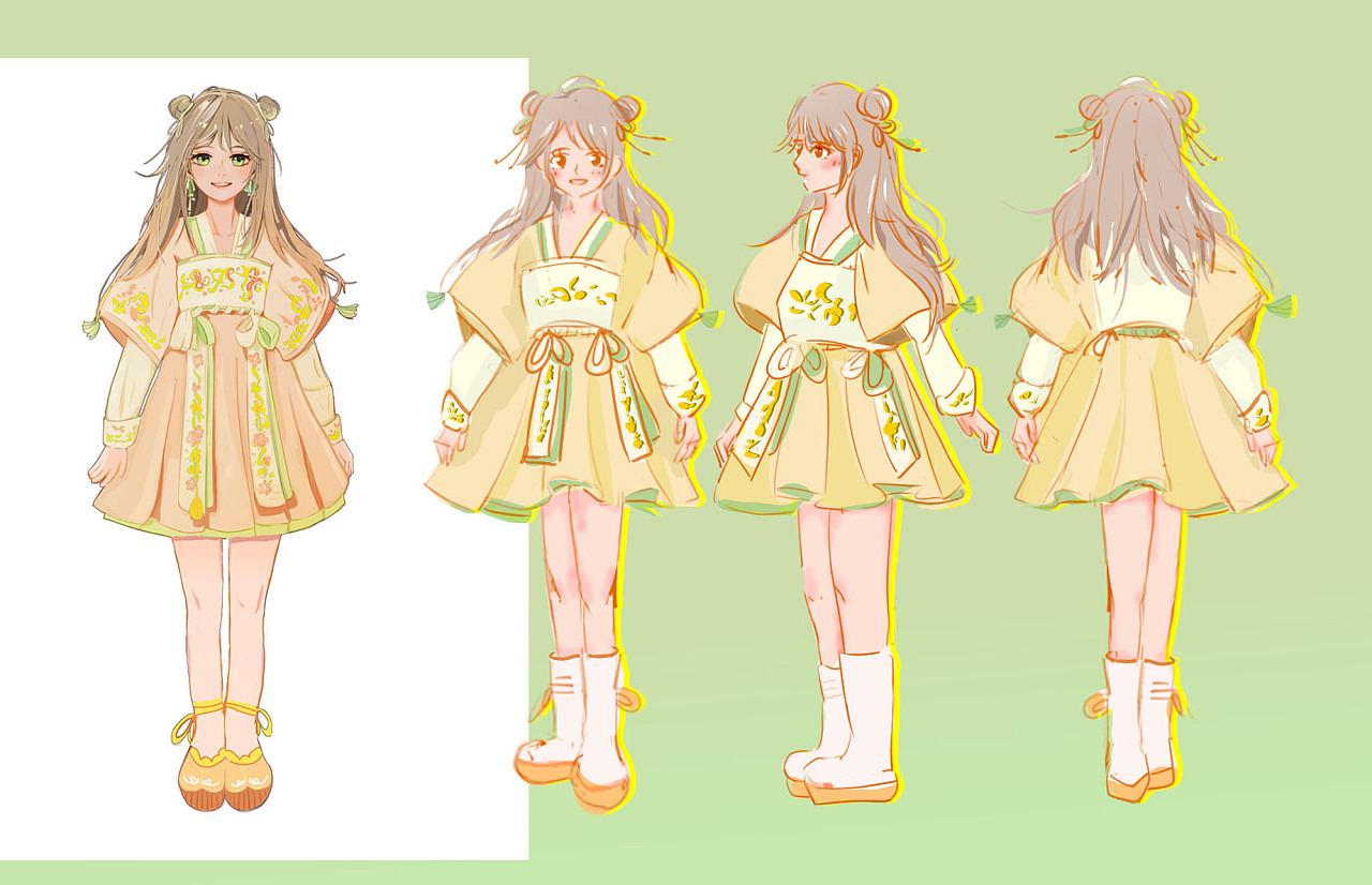 插画-古风少女人设