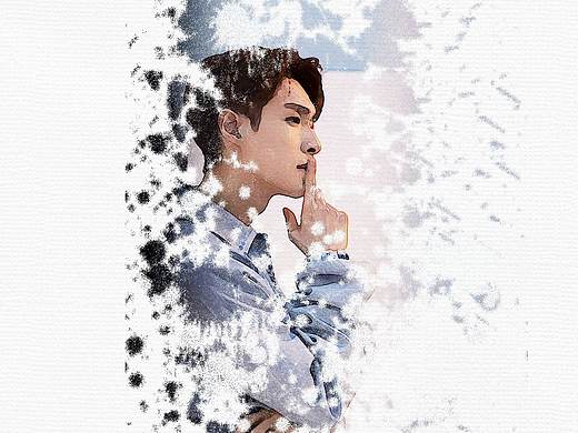 Lay-创意水彩肖像-跟学（个人主页-ZNDYwMTUyODg=） - 人物/生物 - 站酷设计师雫陌_ing原创素材 - 站酷ZCOOL