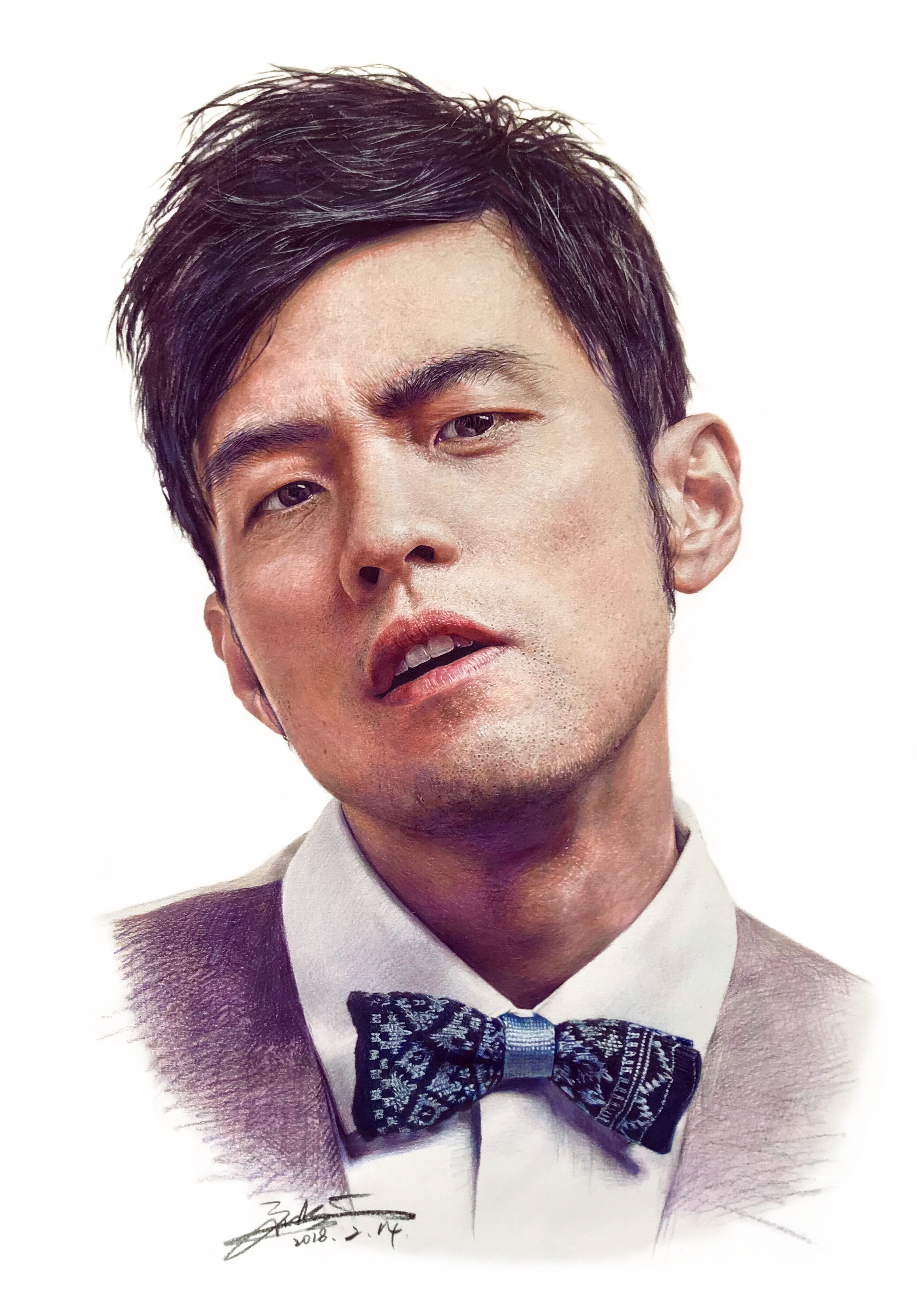 周杰伦彩铅画
