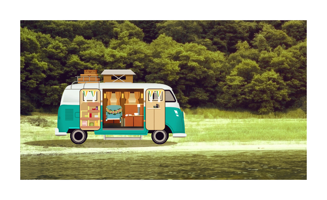 扁平化插畫練習(xí)-Bus travel（圖ZMzYxNzMwMjA=） - 創(chuàng)作習(xí)作 - 站酷設(shè)計(jì)師鉛筆小欣原創(chuàng)素材 - 站酷ZCOOL