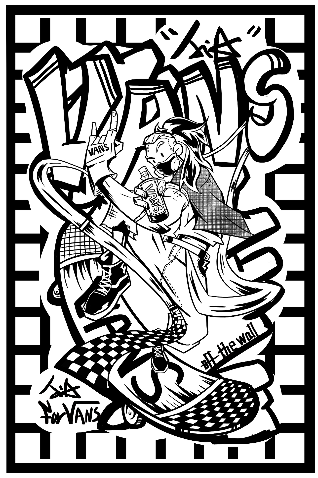 VANS OFF THE WALL个人涂鸦（图ZMTE1ODkxODQw） - 商业插画 - 站酷设计师咸牛奶JIA原创素材 - 站酷ZCOOL