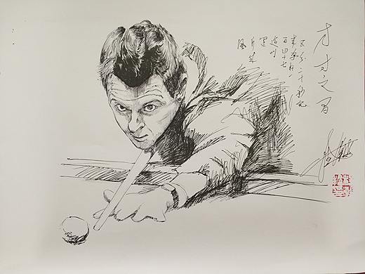 钢笔画_奥沙利文