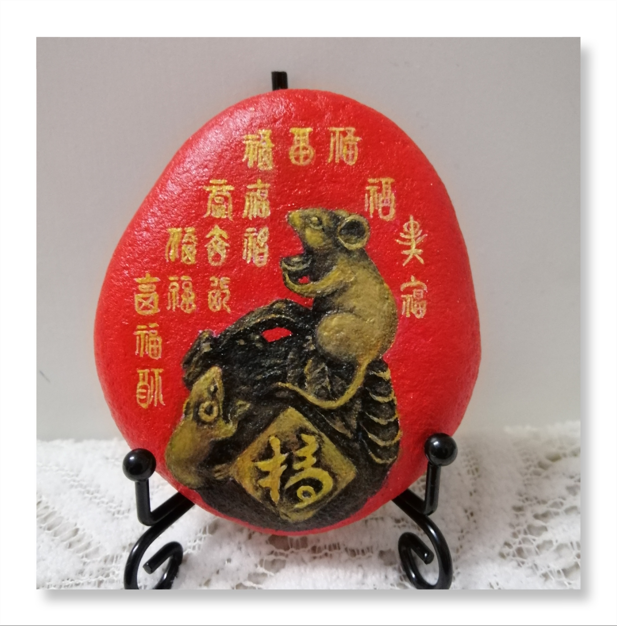 石头画—鼠你有福