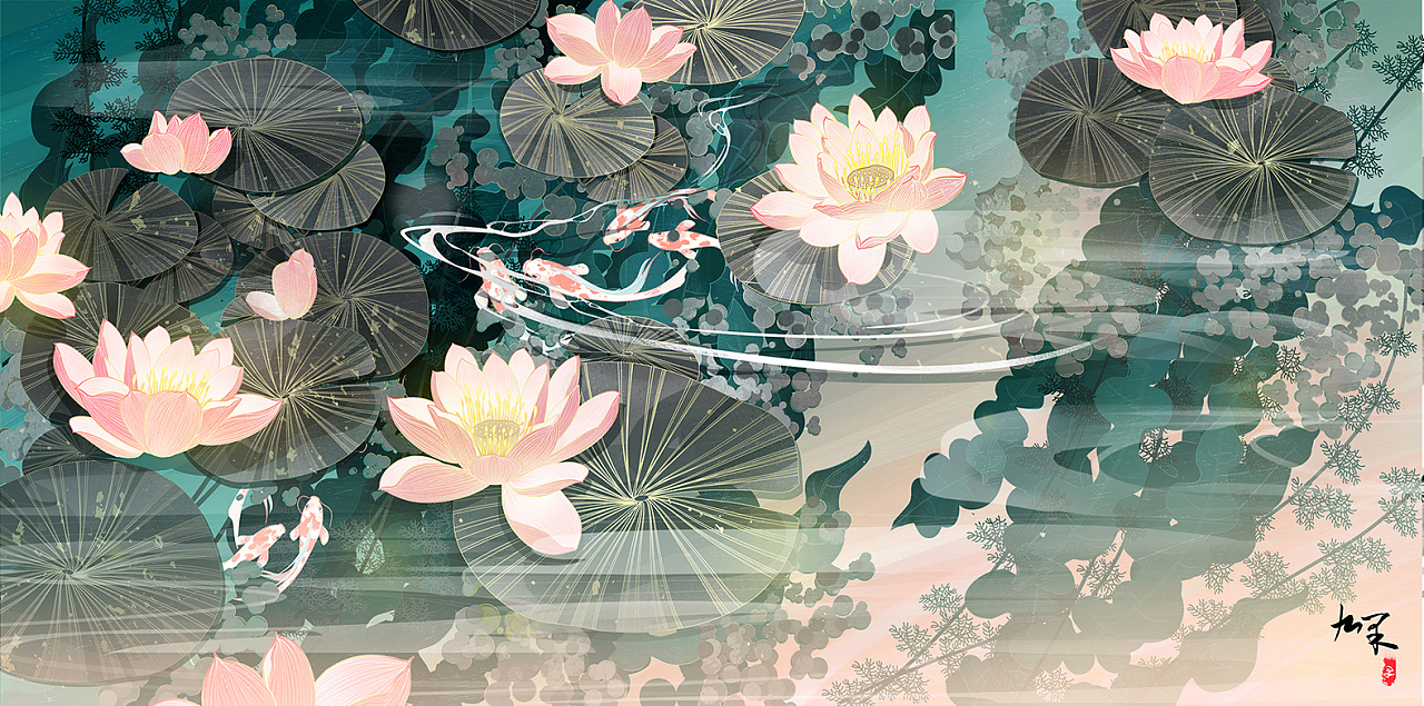 莲池|插画|商业插画|_九果_ - 原创作品 - 站酷 (zcool)