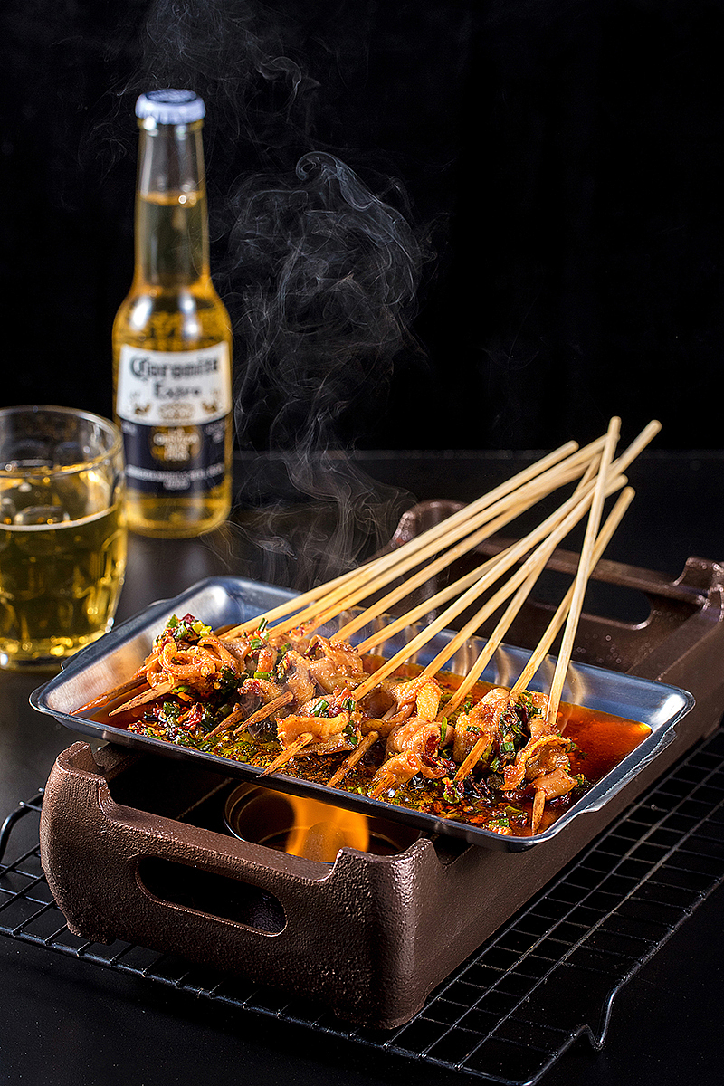 烟与火-厦门美食摄影烧烤串串拍摄餐厅菜单拍照