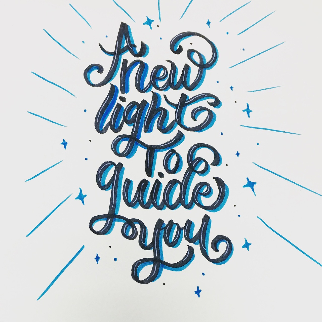 手写花体英文brush lettering 字体练习合集