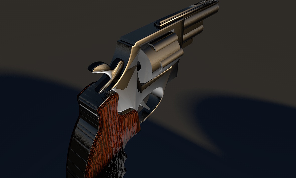 c4d设计制作左轮一把