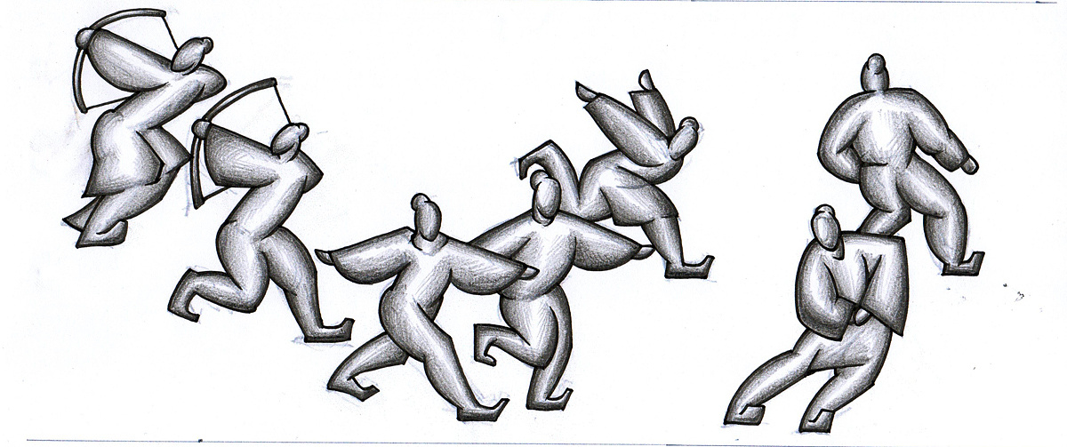 《古代体育运动》第二版 浮雕草图
