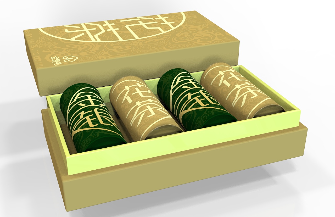 圆柱形金银花茶包装