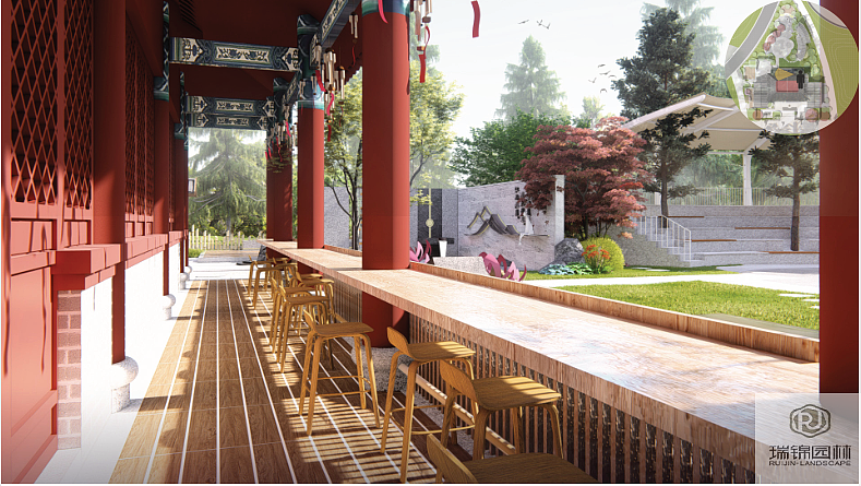 成都茶楼会所景观设计/民宿酒店农家乐/厂房园区绿化（图ZMjc0MDMxMzQ0） - 景观设计 - 站酷设计师成都瑞锦园林原创素材 - 站酷ZCOOL
