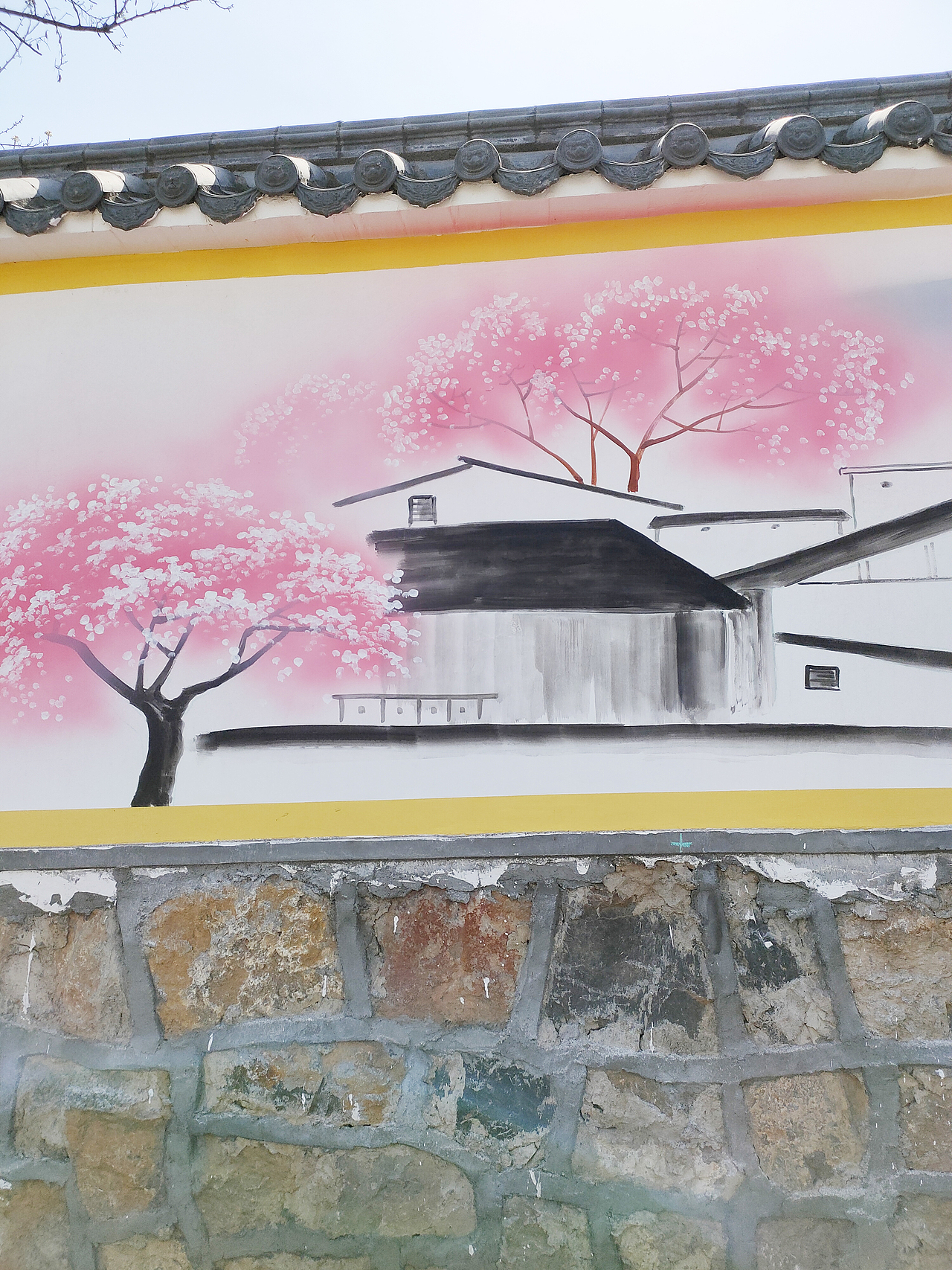 山清水秀国学墙绘国画墙绘江南水乡