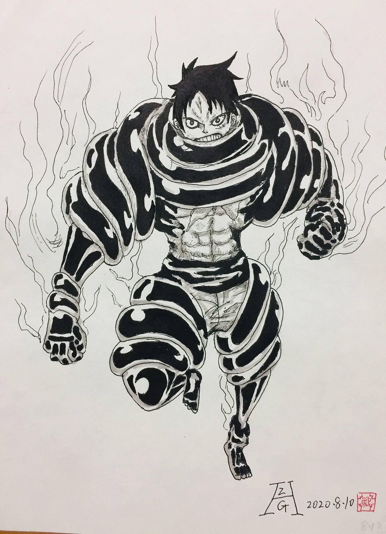 《海賊王八月份手繪臨摹》（图ZMjI0MDMxNzgw） - 单幅漫画 - 站酷设计师Jackie祝少原创素材 - 站酷ZCOOL