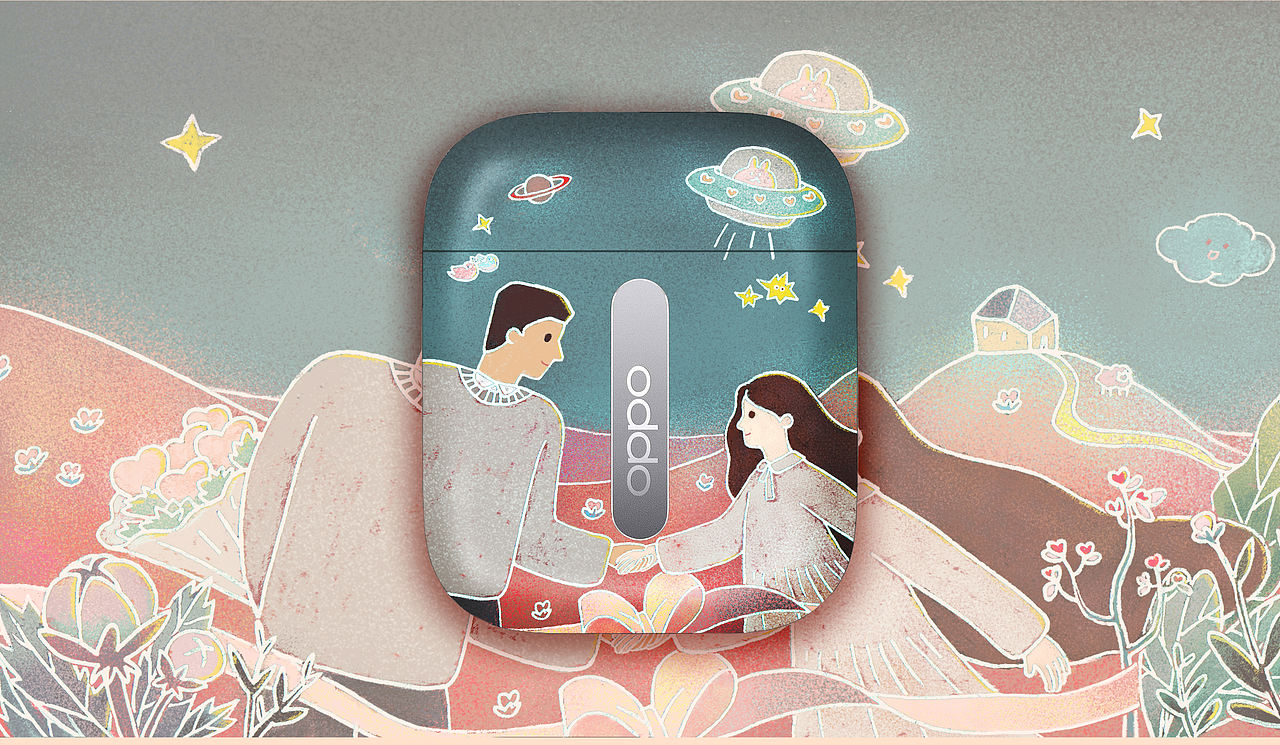 OPPO Enco Free 耳机套设计——聆听爱的声音（图ZMTkyMTcxNTU2） - 图案 - 站酷设计师一粒瓜梓原创素材 - 站酷ZCOOL