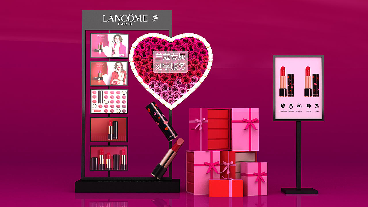 LANCOME New L'ABSOLU ROUGE 兰蔻金纯玫瑰丝缎唇膏 专柜道具（图ZNzU4MzYzNDQ=） - 建筑/空间 - 站酷设计师f110blizzard原创素材 - 站酷ZCOOL