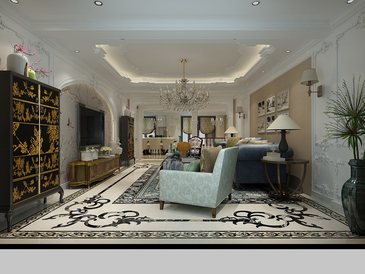 大连装修案例-钻石湾跃层-320平