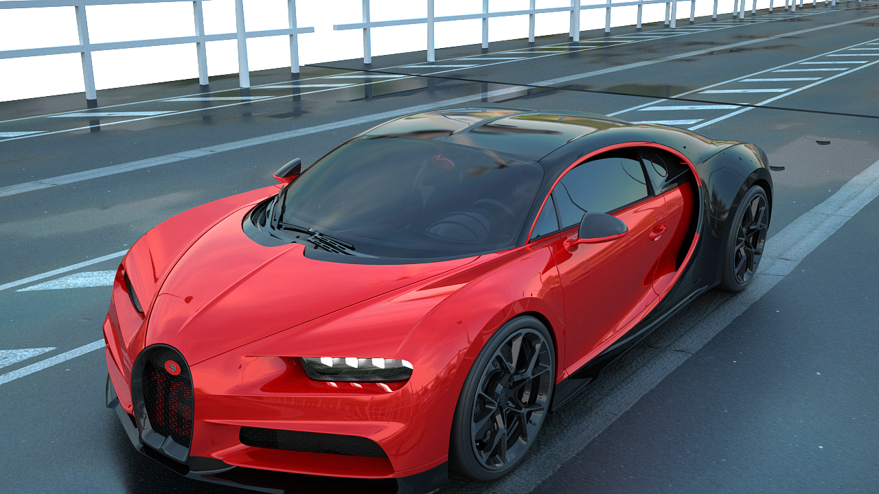 oc/c4d渲染,高精度布加迪威龙sport 2019