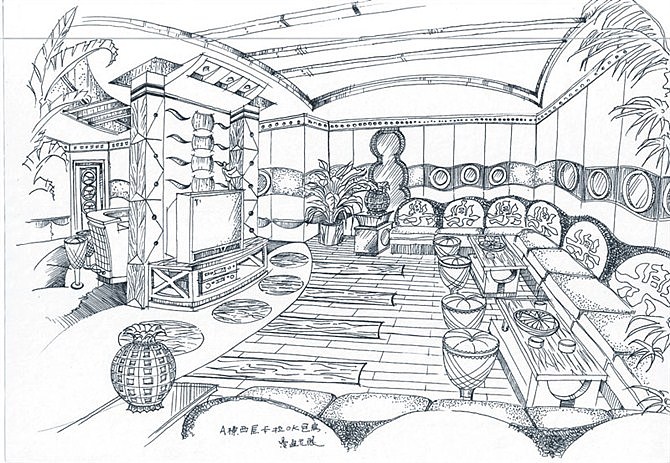 以前做过的一些室内设计的手绘图