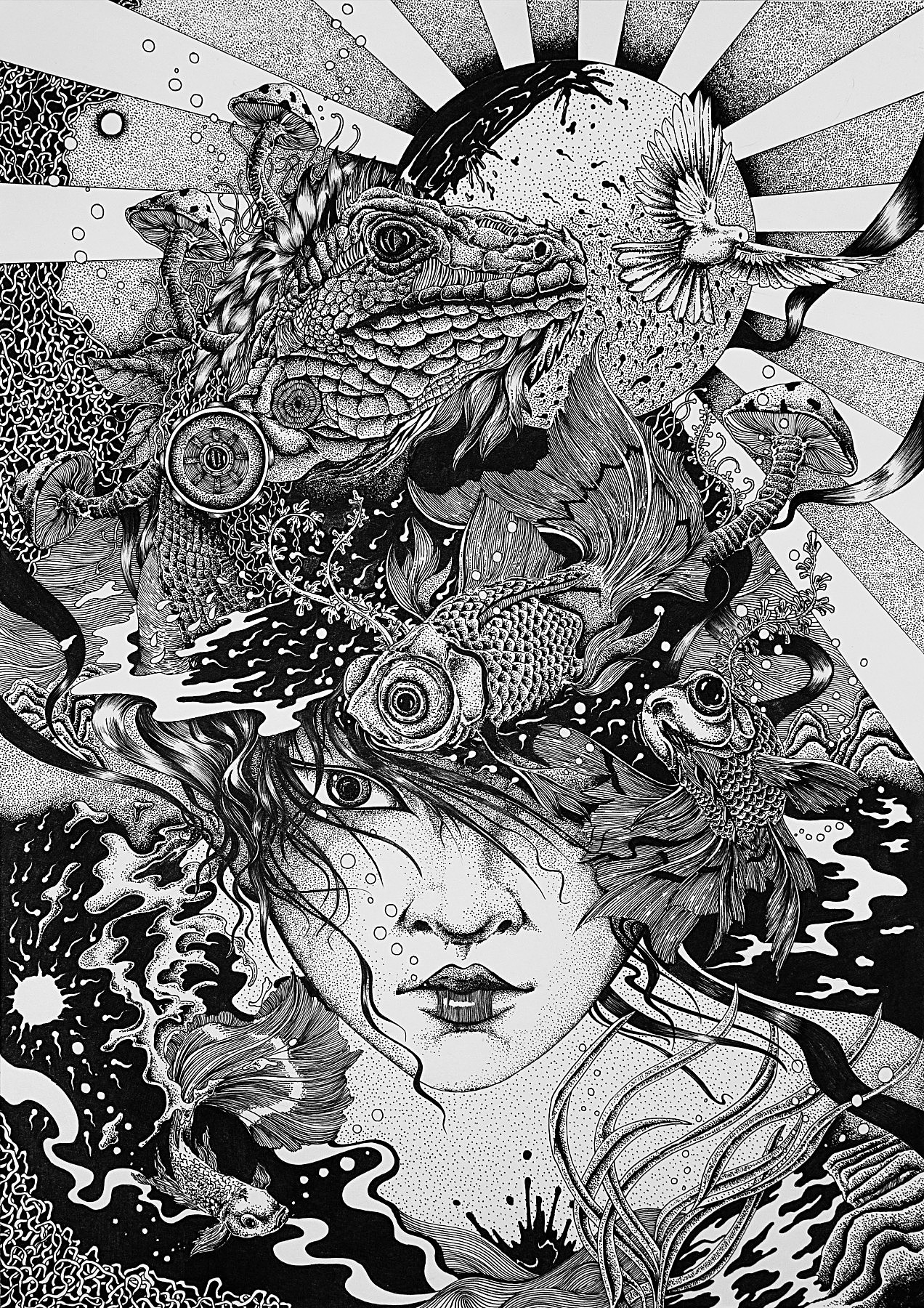 《孕育》针管笔插画作品（内含过程图）（图ZNDk2Mzc5MjA=） - 商业插画 - 站酷设计师守望者Swangzhe原创素材 - 站酷ZCOOL