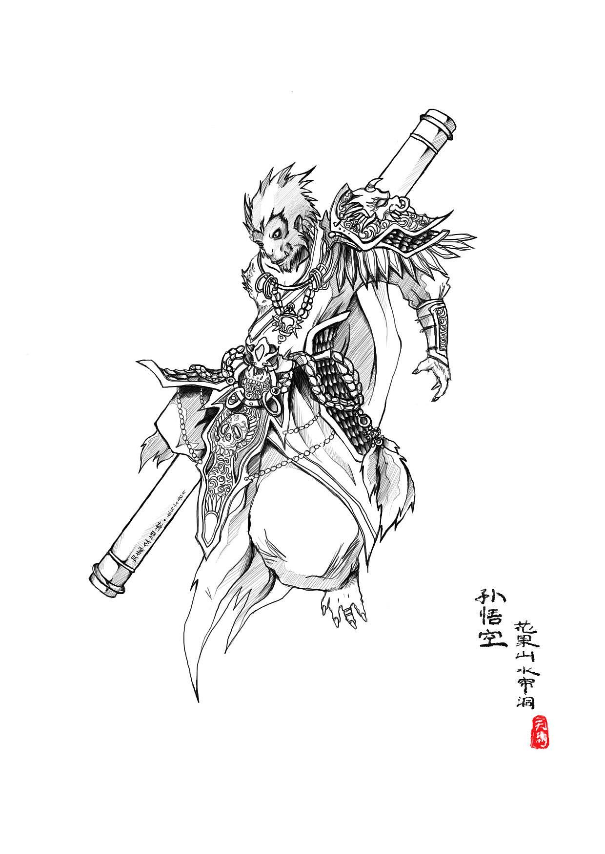 孙悟空纹身图案