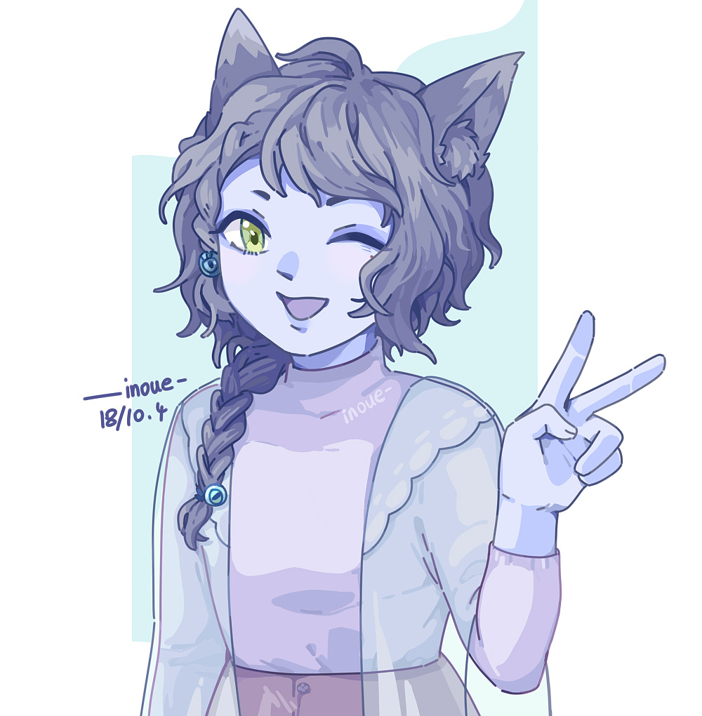 之前画的蓝猫拟人