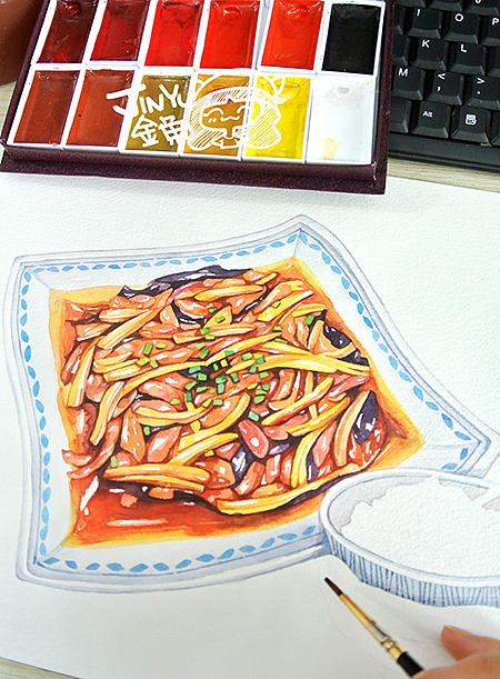 【深夜食堂】手绘川菜美食第六菜:鱼香肉丝