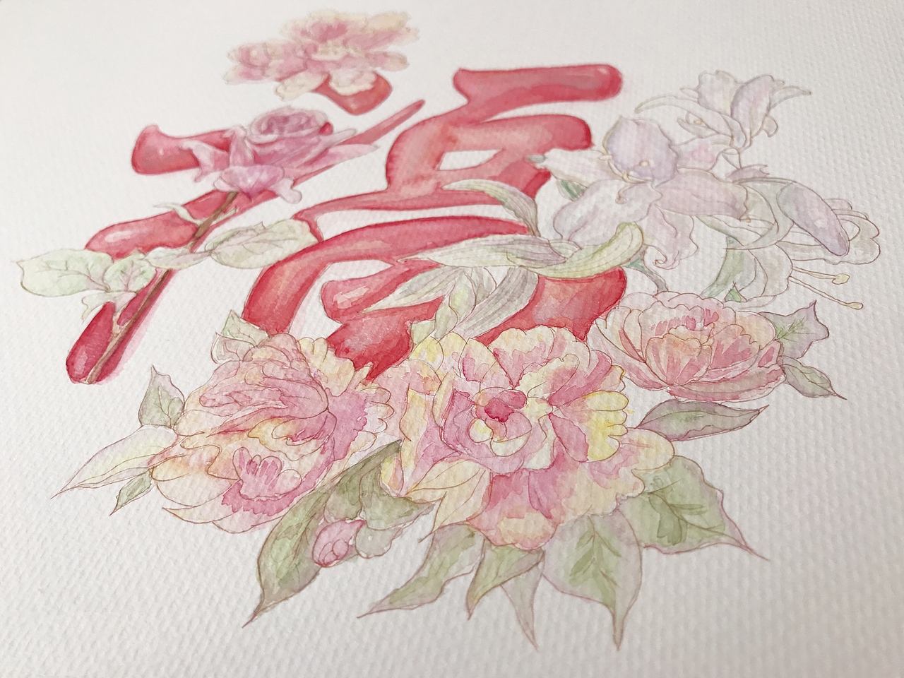 《花开福至》（图ZMTkyMDUwOTAw） - 艺术插画 - 站酷设计师无尽里原创素材 - 站酷ZCOOL