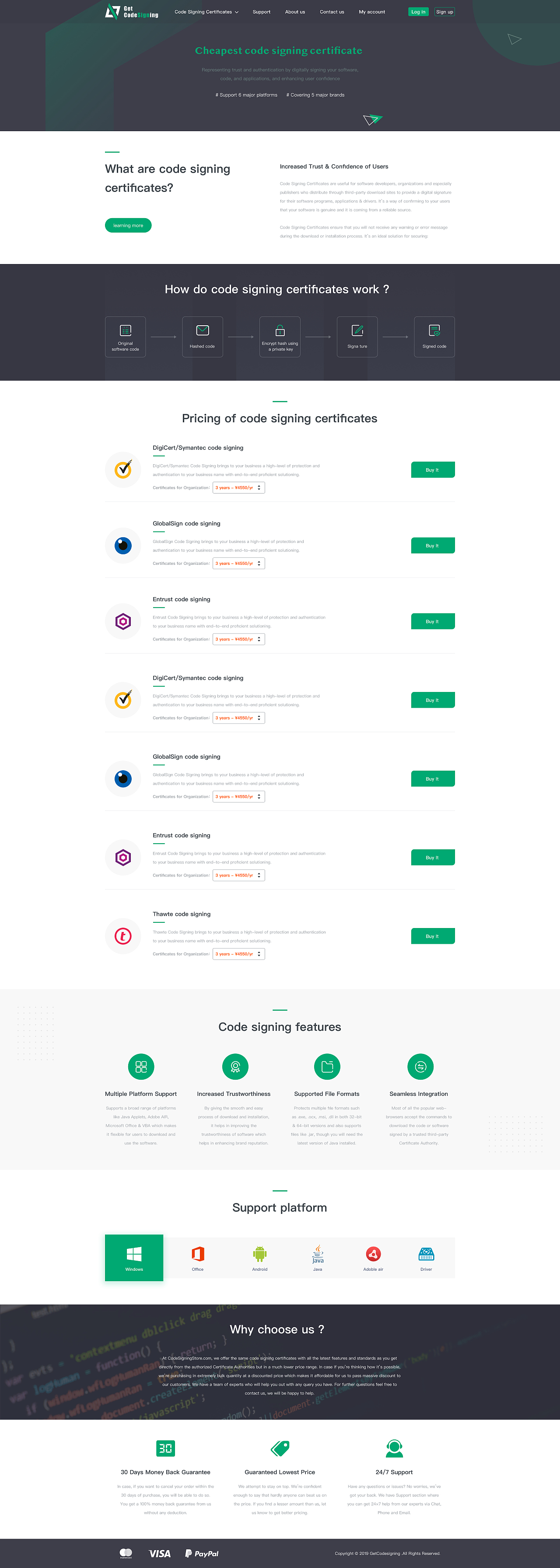 CodeSigning 国外网站