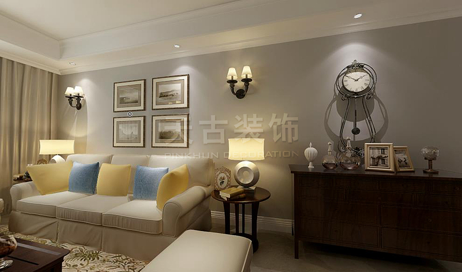 金科10年城装修案例|美式风格设计方案装修效果图