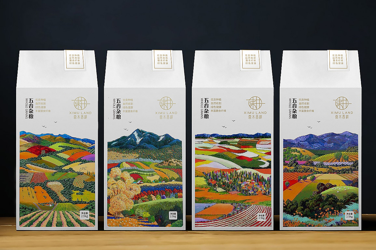 香港锦华旗下子品牌：喜木香耕五谷杂粮食品包装设计（图ZMjgxNzk4NjI4） - 包装 - 站酷设计师JULING巨灵设计原创素材 - 站酷ZCOOL