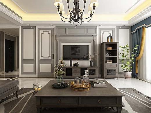 济南漫山香墅170平美式风格大平层装修案例