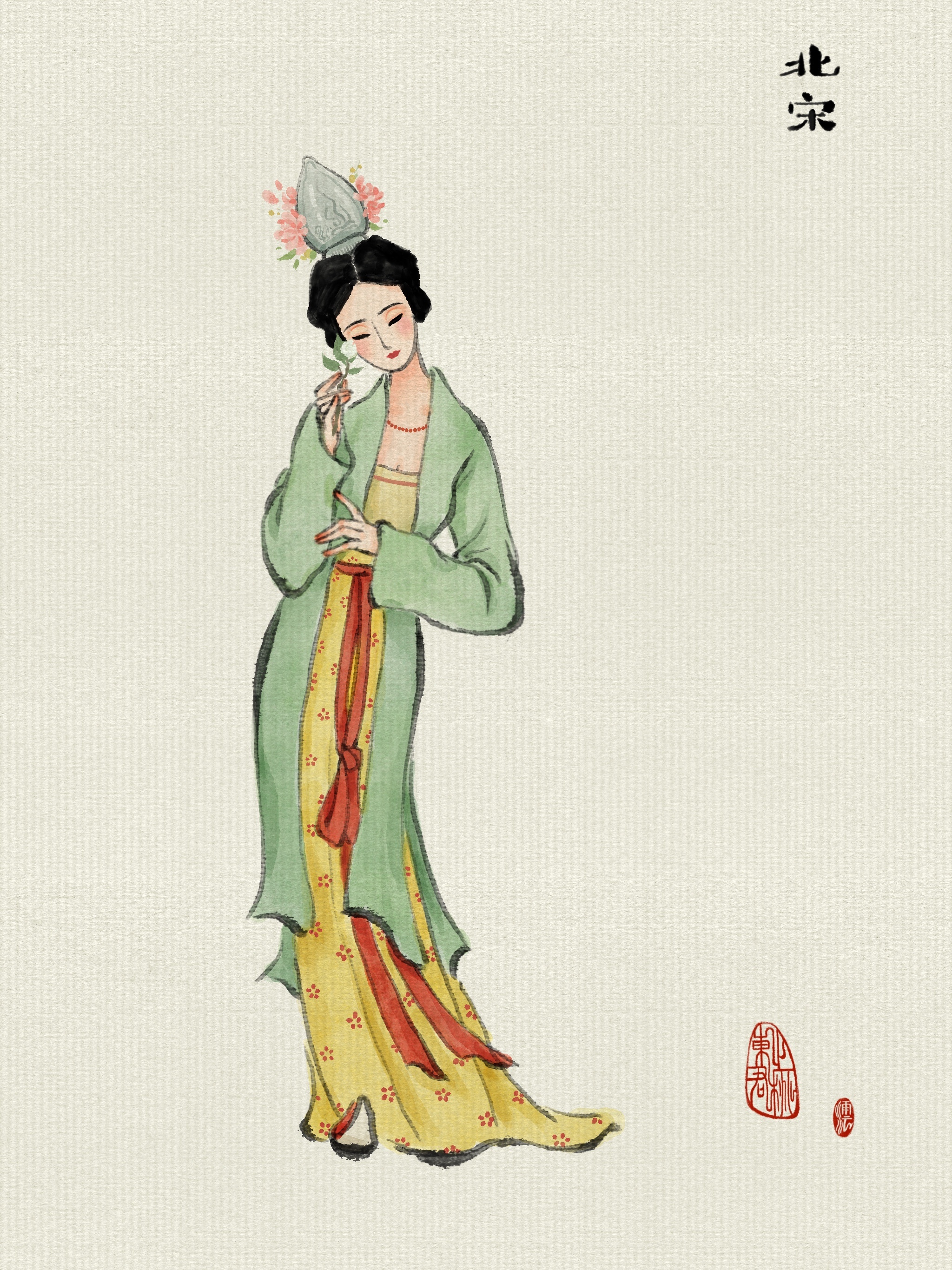 古风 国画人物 装束复原 -汉民族历朝代服饰|插画|商业插画|东君之桃