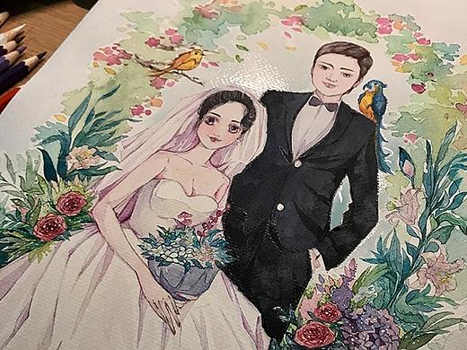   水彩插画-花嫁婚礼系列