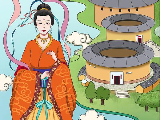 妈祖之福州插画-vivo系列宣传