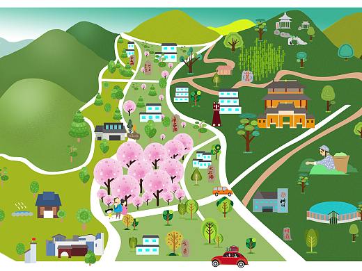 树山手绘地图（个人主页-ZMjgyMzUyNjQ=） - 宣传物料 - 站酷设计师好圆圆原创素材 - 站酷ZCOOL