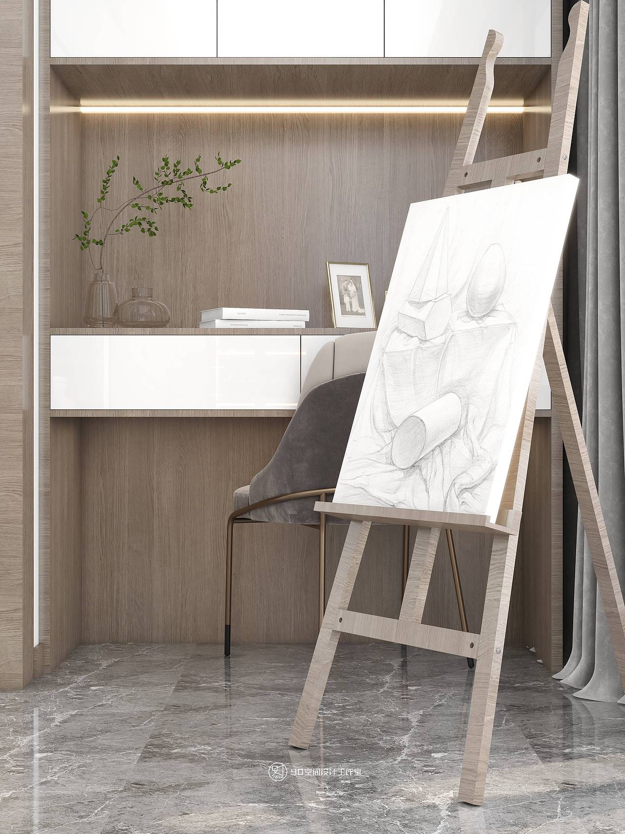 90空间设计《沉醉青丝》160平方现代轻奢4房2厅3卫