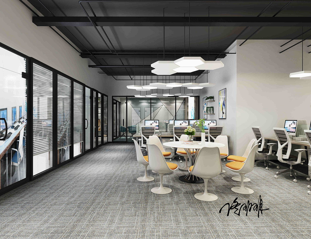 现代简约风格设计,办公室|空间|家装设计|佟玥玥_原创作品-站酷zcool