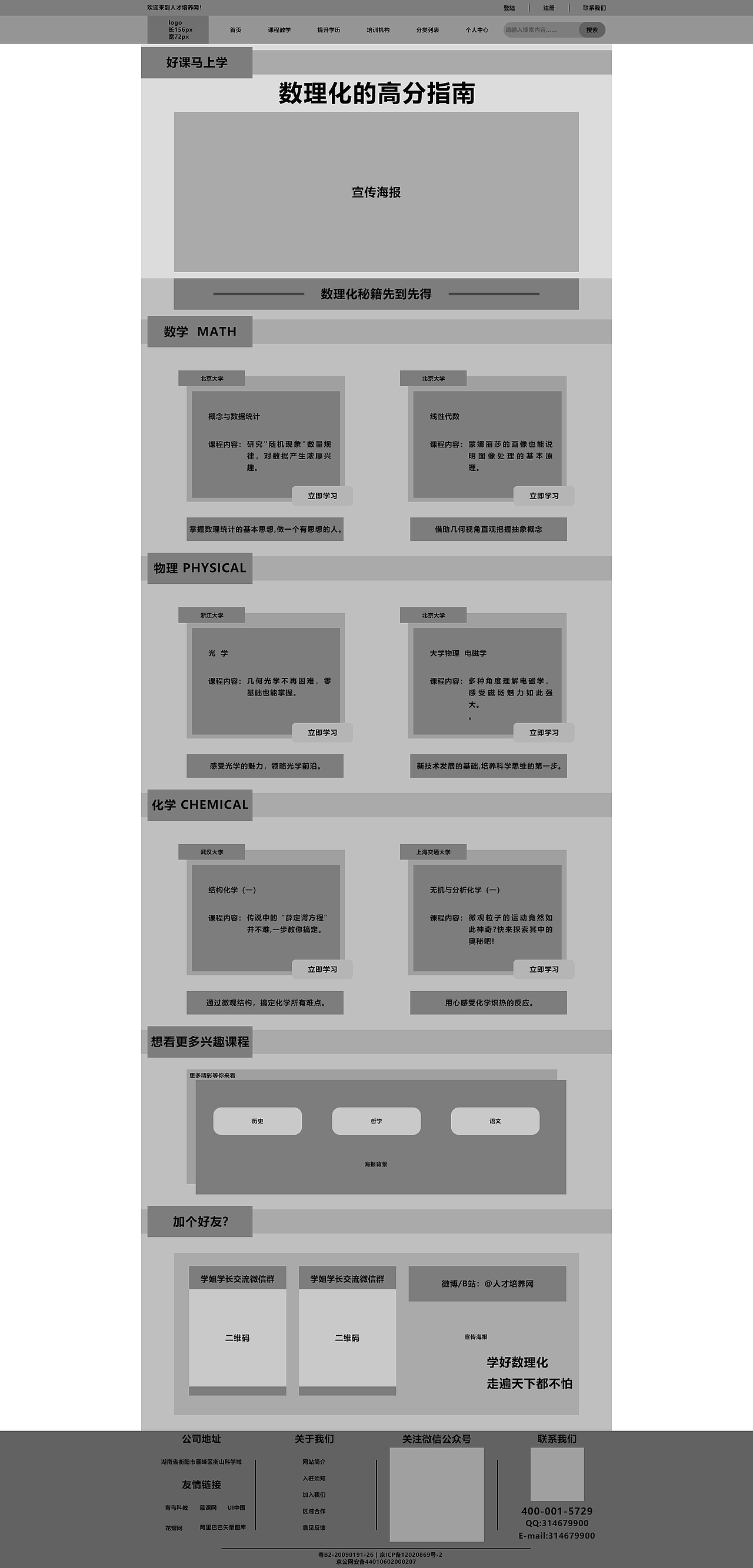 人才培训网原型图（图ZMjc0NDU0ODcy） - 门户网站 - 站酷设计师腊十八原创素材 - 站酷ZCOOL