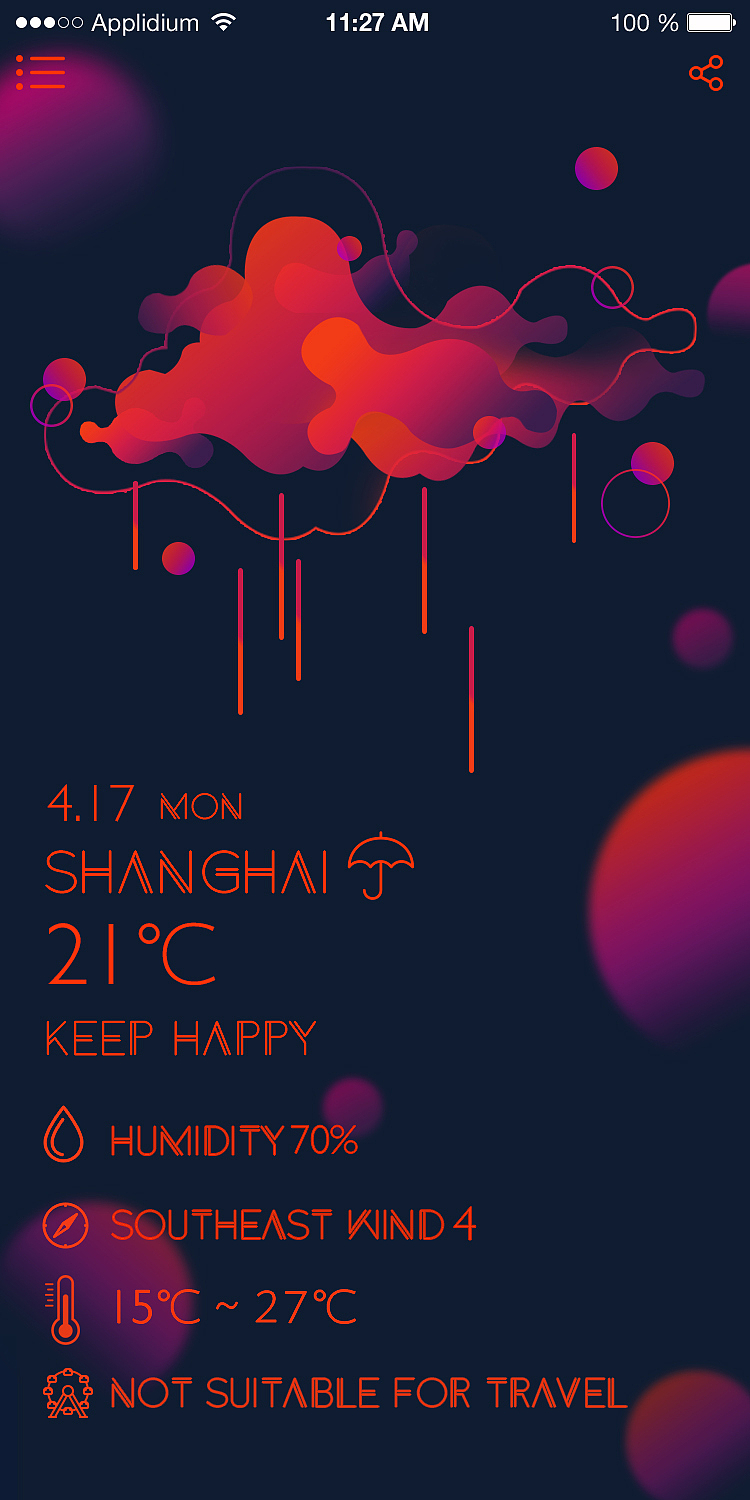 天气app（图ZNzc2MDI3MzY=） - APP界面 - 站酷设计师十圆yuan原创素材 - 站酷ZCOOL