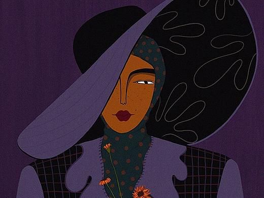 装在帽子里的女人