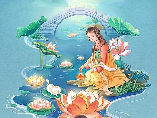 中国风插画 二十四节气（立秋 处暑）