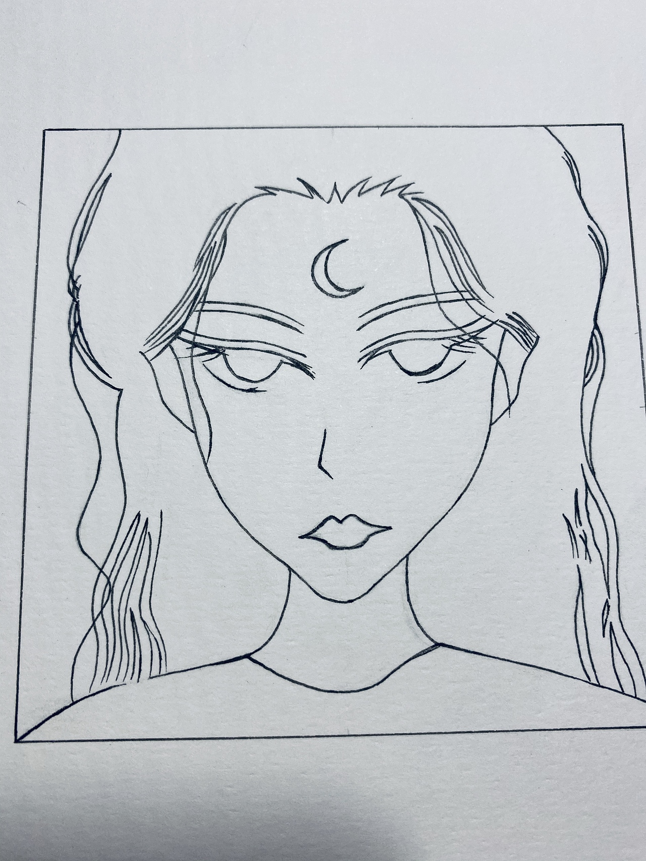 马克笔动漫人物黑白画