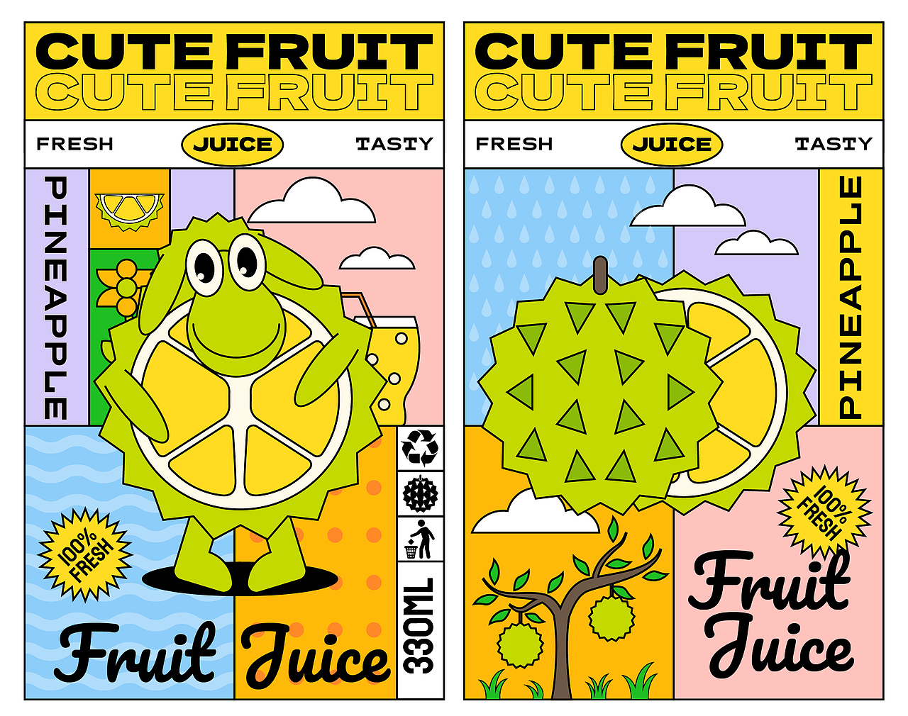 快消品插画_水果&动物创意插画（图ZMjc1NDYxNDAw） - 新锐潮流插画 - 站酷设计师一粒盐原创素材 - 站酷ZCOOL