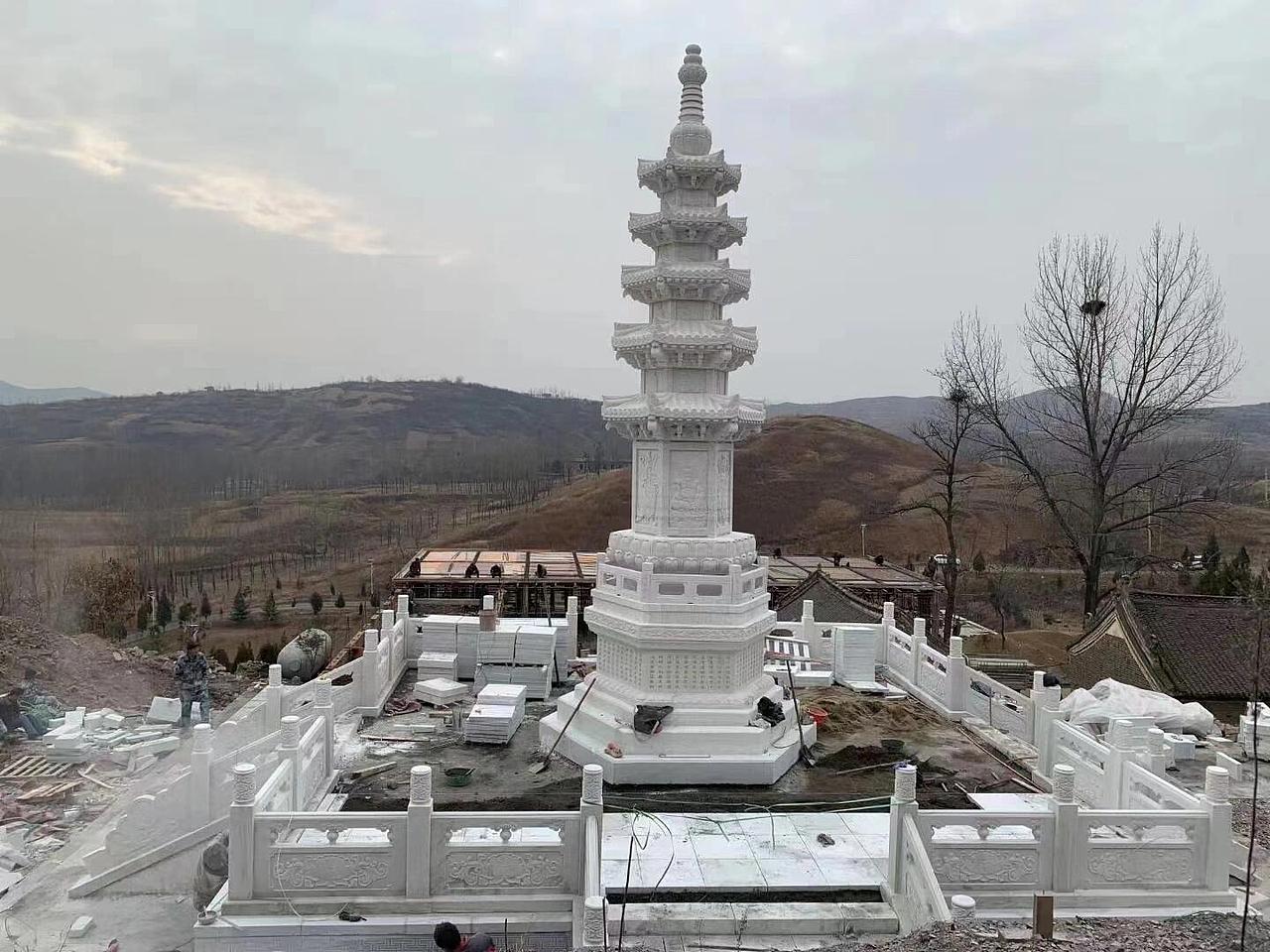 石雕汉白玉舍利塔寺庙七宝如来塔