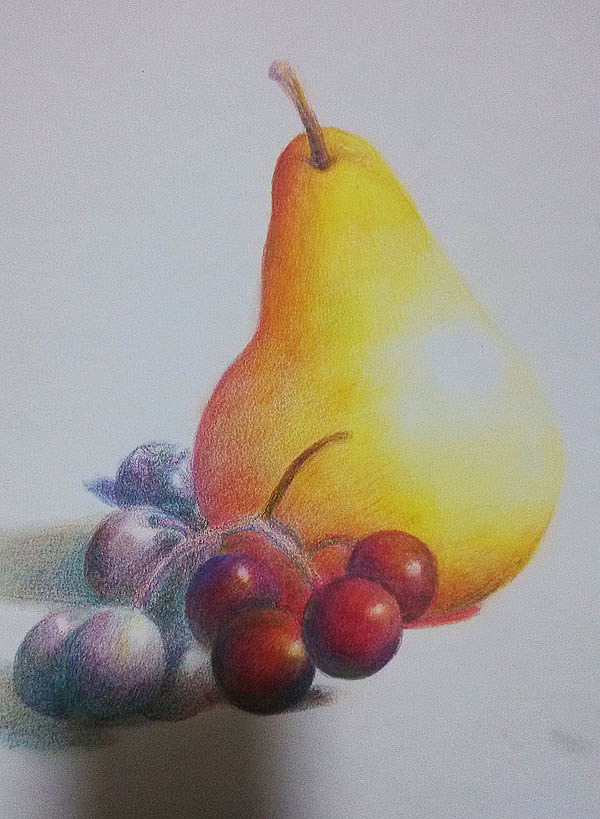 第一张静物彩铅的心得