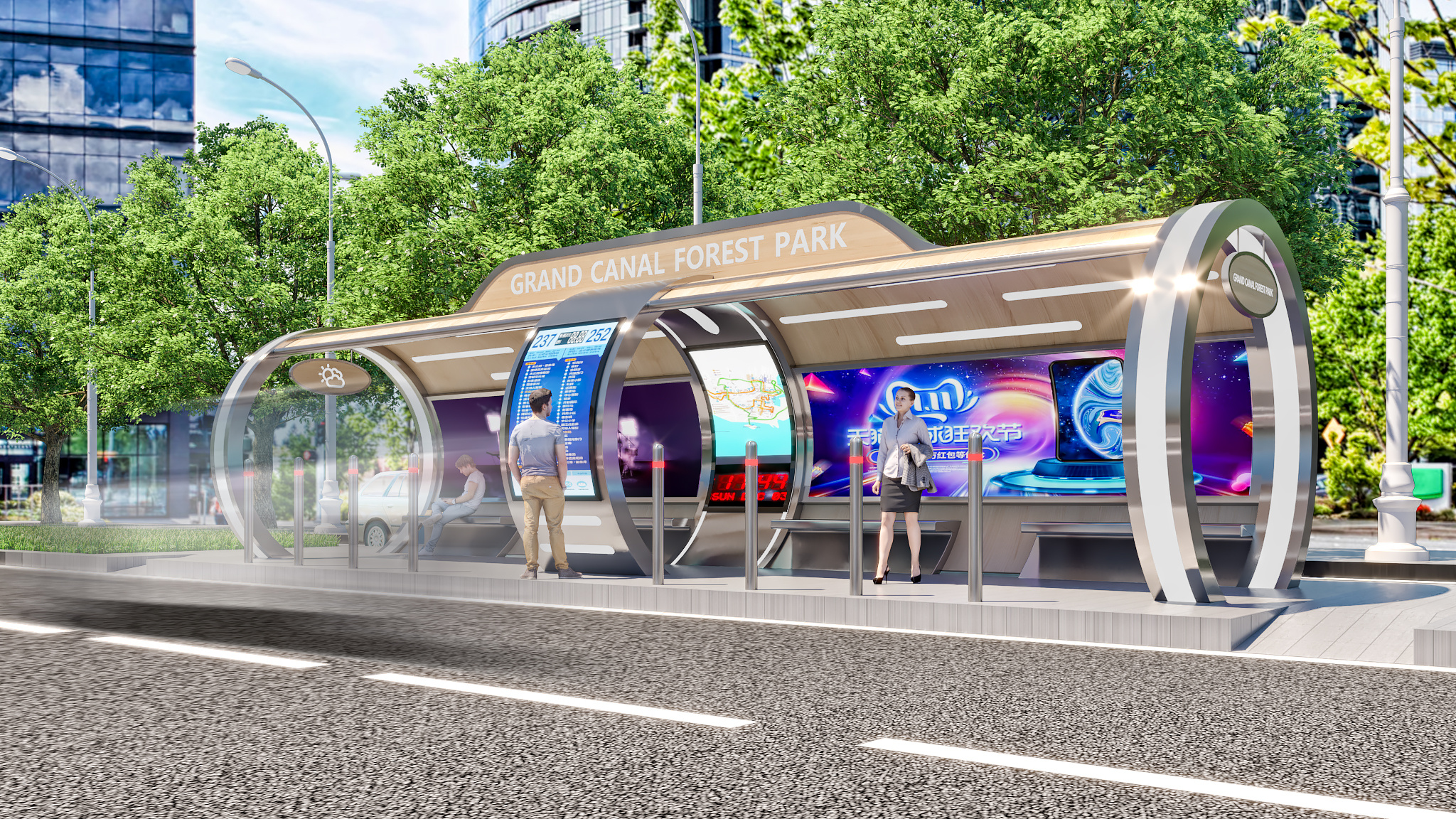 bus stop-(公交站)|三维|场景|w冥王星m - 原创作品 - 站酷 (zcool)