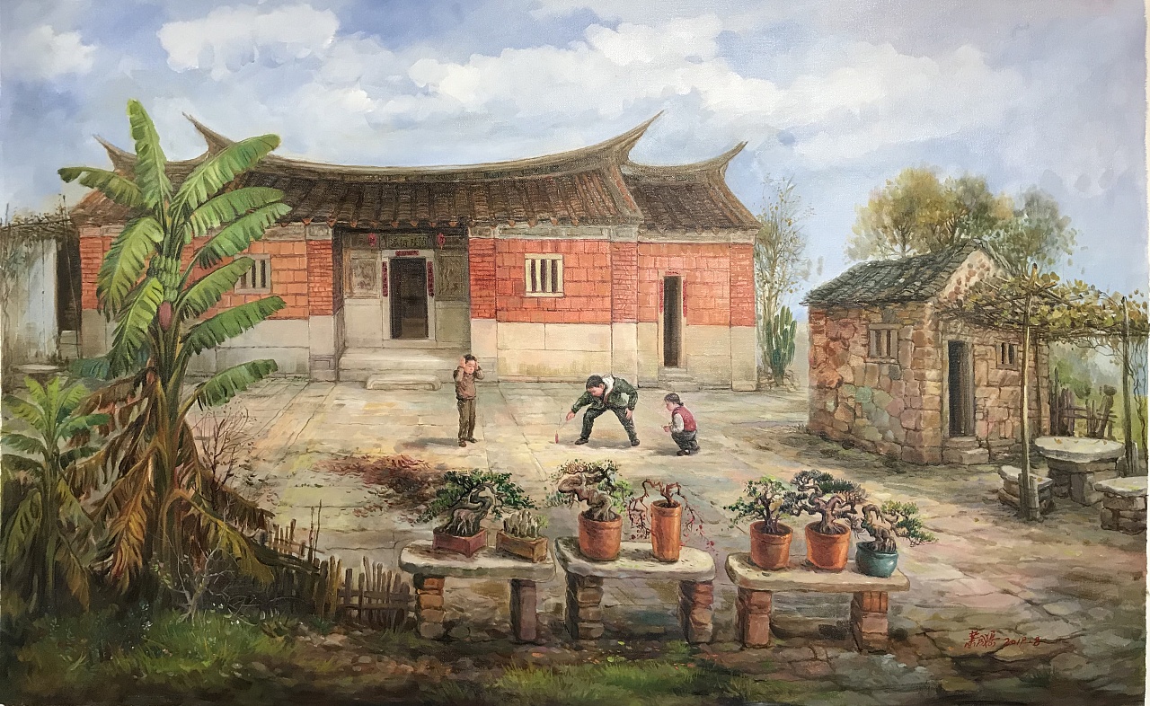 70后的乡村印象(大年初一)|插画|商业插画|萧成岳画师 - 原创作品