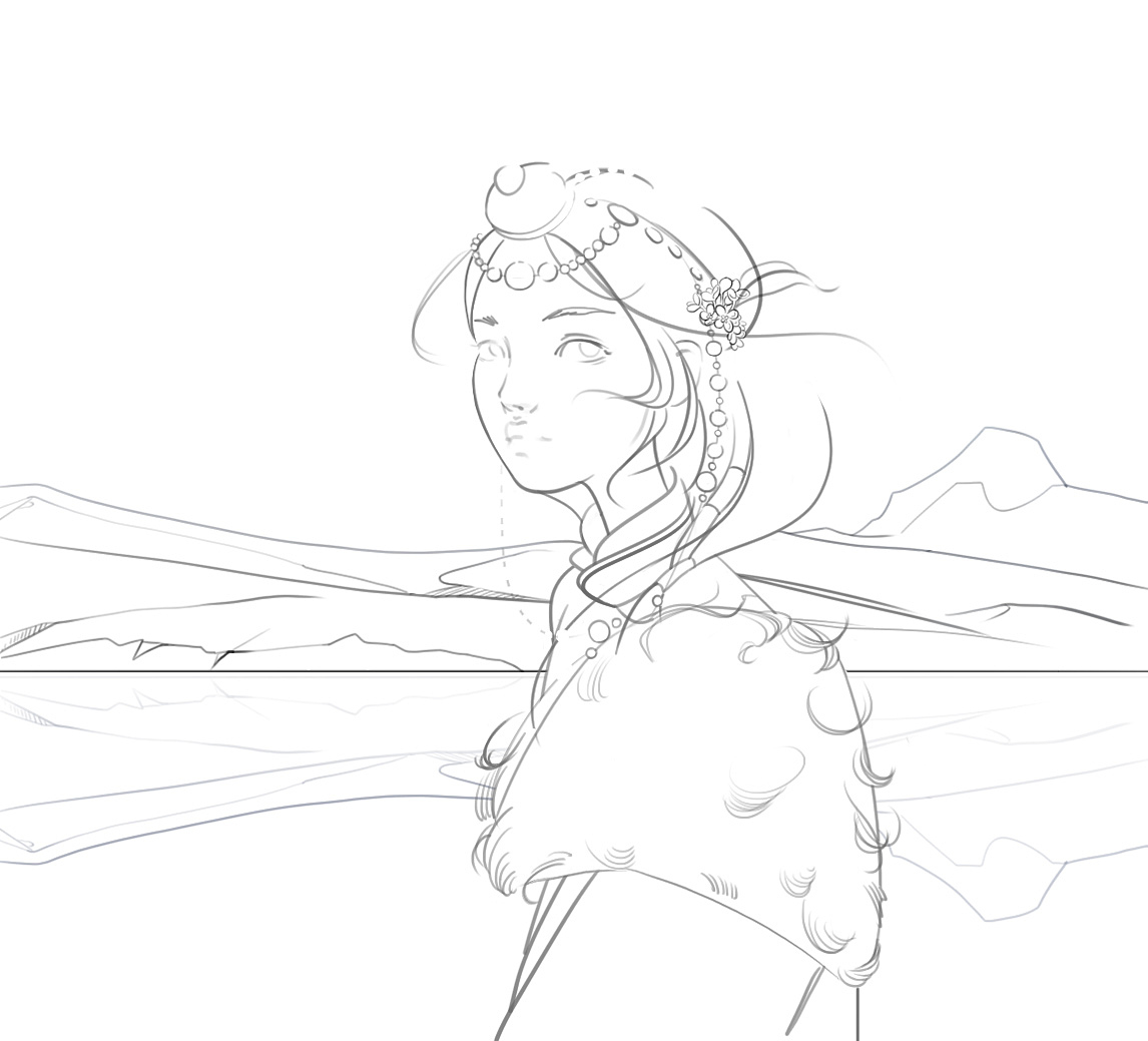 啤酒包装插画-藏族女孩（图ZMTUzODc1ODYw） - 商业插画 - 站酷设计师BudJin原创素材 - 站酷ZCOOL